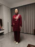 爭(zhēng)風(fēng)華刺繡太極服女款2025新款高檔鳳凰繡花太極拳練功服男士比賽表演服 棗紅色百鳥(niǎo)朝鳳（垂立紗） L 140-150斤 曬單實(shí)拍圖