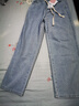唐獅（TonLion）2025春女抽繩寬松直筒牛仔長(cháng)褲拖地褲百搭 淺牛仔藍 M  曬單實(shí)拍圖
