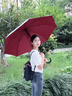 愛上雨超大號(hào)雙層自動(dòng)雨傘德國(guó)品質(zhì)長(zhǎng)柄雨傘加固加厚結(jié)實(shí)抗風(fēng)直桿傘男士 雙層120CM加厚防漏-酒紅色 曬單實(shí)拍圖