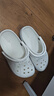 crocs卡駱馳洞洞鞋貝雅卡駱班輕便耐磨一腳蹬休閑鞋|205089 白/深藍(lán)-126 39 (240mm) 曬單實(shí)拍圖