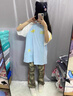 fredrical國潮chic韓版美式短袖t恤女夏季感寬松小眾別致撞色拼接上衣半袖 藍白拼接 S 建議70-80斤 曬單實拍圖