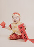 A 21 FUNB周歲禮服男寶寶唐裝女童秋夏款百天紅色嬰兒滿(mǎn)月生日冬季抓周衣服 小皇子短·袖夏 80 【8-10個(gè)月體重19-22斤】 曬單實(shí)拍圖