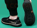 布舍元（BUSHEYUAN）青年純色刺繡一腳蹬休閑懶人鞋老北京布鞋男士 331-1234 黑色 40 曬單實(shí)拍圖