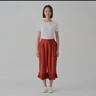 無印良品（MUJI）IDEE 女式 平紋 寬版褲 褲子女款春款休閑褲闊腿褲 深紅色 M (155/68A） 曬單實拍圖