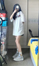 夢(mèng)琪嵐美式復古oversize短袖t恤女夏潮牌歐美高街chic港味休閑半袖上衣 白色 M 建議105斤以下 曬單實(shí)拍圖