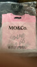 MO&Co.短袖T恤春夏匠心洗磨褪色懷舊街頭印花棉質(zhì)圓領(lǐng)寬松摩安珂 馬卡龍粉色 M 165 曬單實(shí)拍圖
