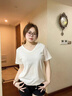 九寸陽光白色棉t恤短袖女冰感夏季薄款袖寬松遮肉顯瘦基礎內搭外穿上衣 白色 M （推薦體重90-105斤） 曬單實拍圖