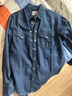 Levi's李維斯女士美式經(jīng)典翻領(lǐng)時(shí)尚寬松簡(jiǎn)約舒適藍色上衣牛仔襯衫 深藍色 XS 曬單實(shí)拍圖