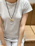 中國黃金（CHINA GOLD）黃金吊墜女足金福字平安鎖項鏈如意長命鎖吊墜七夕情人節(jié)生日禮物 足金平安鎖吊墜【黑繩+4金珠】約1.4g 曬單實拍圖