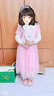 冰雪奇緣愛莎夏裝公主裙子女童夏季短袖蕾絲艾莎連衣裙生日裙潮 粉色上領(lǐng)愛心禮服送魔法棒+皇冠 120 建議身高110左右 曬單實拍圖