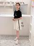愛 西娜女童夏裝2025純棉運動短褲新款高腰寬松顯瘦休閑五分中褲子夏季 米白色 150 cm 曬單實拍圖