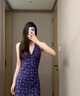 妙奕嘉掛脖連衣裙裙子女夏季2025新款碎花裙新中式顯瘦氣質(zhì)純欲海邊沙灘 藍色碎花掛脖吊帶長(cháng)裙 L 【建議85-115斤】 曬單實(shí)拍圖