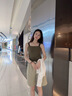 名創(chuàng)優(yōu)品（MINISO）運(yùn)動(dòng)短褲女夏季薄款2025新款韓版中褲灰色寬松直筒休閑闊腿五分褲 【重磅流線棉】麻灰(純色) M /160(升級針織面料) 曬單實(shí)拍圖