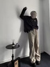 H8厚底德比鞋男2025新款黑色馬丁靴通勤工作鞋子增高大頭鞋休閑皮鞋 碳黑色 （米奇升級(jí)版） 42 （皮鞋碼） 曬單實(shí)拍圖