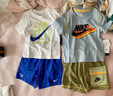NIKE 耐克童裝男童短袖t恤+短褲2件 套裝25夏季新款舒適毛圈兒童套裝 曬單實(shí)拍圖