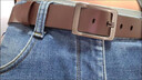 回力皮帶男士真牛皮整張針扣式腰帶休閑時(shí)尚復古百搭中青年牛仔褲腰帶 啡色款【整張牛皮切割】 115cm 曬單實(shí)拍圖