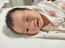 優(yōu)奇嬰幼兒半背衣夏季薄款新生兒0一3月寶寶短袖上衣和尚服系帶哈衣 曬單實(shí)拍圖