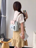 CHARLIE & KELLI品牌 CK輕奢包包女2025新款夏季校園雙肩包鏈條包菱格撞色背包 藍色【禮袋發(fā)貨 代寫(xiě)賀卡】 曬單實(shí)拍圖