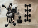 RAM踏板摩托車(chē)手機支架摩旅騎行 Vespa后視鏡抱箍式固定手機導航支架 大號背夾-9厘米連桿（鍍鉻版） 曬單實(shí)拍圖