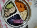 onlycook兒童餐盤316L不銹鋼分格飯盤食品級雙層防燙菜盤寶寶餐具 三分格餐盤雙層-櫸木柄帶蓋 曬單實拍圖