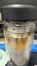 Glasslock雙層玻璃杯大容量便攜水杯男女茶水分離杯子商務辦公居家車載茶杯 茶水分離 皮紋黑400ml 曬單實拍圖