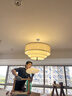 歐普照明（OPPLE）法式中古吊燈客廳主燈臥室餐廳復(fù)古奶油風(fēng)設(shè)計(jì)師創(chuàng)意藝術(shù)布藝燈罩 暖光-直徑70CM 【原版工藝】 曬單實(shí)拍圖