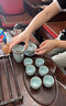 講茗堂汝窯功夫茶具套裝天青開片送退休領導長輩父親節(jié)生日禮盒物品 汝窯天青色-蓋碗套裝 10頭 150ml 曬單實拍圖