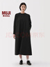 無印良品（MUJI）女式 易干平紋套頭 長(zhǎng)袖連衣裙 女裝裙子春季長(zhǎng)裙 BC2MHC5S 黑色 M (160/84A) 曬單實(shí)拍圖