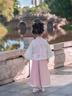旻勝【兩件套】女童新中式漢服套裝國風(fēng)古裝日常公主裙演出服生日禮物 粉色130碼【胸圍76cm/腰圍51cm】 曬單實(shí)拍圖
