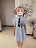 巴拉巴拉童裝女童裙子兒童連衣裙2025新款夏條紋襯衫裙子 藍色調00488 150 曬單實(shí)拍圖