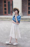 迪士尼寶寶女童連衣裙夏季2025新款大童洋氣網(wǎng)紅夏裝牛仔上衣半身裙兩件套潮 蛋糕裙 120 cm 曬單實(shí)拍圖