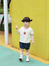 幼歌（YOUGE）夏季親膚透氣水果短袖T恤寬松卡通褲子時(shí)尚寶寶套裝 米白 上衣 100 cm 曬單實(shí)拍圖
