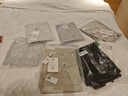 ICH MODE美式復古口袋休閑褲女夏季寬松直筒工裝褲流行闊腿褲子男 杏色 S 曬單實(shí)拍圖