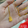 六桂福珠寶 LIU GUI FU JEWELRY黃金項(xiàng)鏈女足金999純金首飾愛心抱抱熊吊墜1g畢業(yè)禮物送女友老婆 足金愛心抱抱熊吊墜+送金色的銀鏈子 金重0.76g 曬單實(shí)拍圖