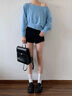 CHERY KALLY【邢菲同款】厚底深口單鞋女2025年春季百搭增高鞋真皮小皮鞋女士 松露黑 37 (235mm) 曬單實拍圖