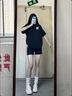 一寸相思黑色t恤女夏季純棉短袖2025新款爆款蝴蝶結印花體恤寬松大碼上衣 黑色-珍珠蝴蝶結 XL (125-145斤） 曬單實(shí)拍圖