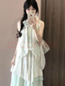 曦牧遙Stil依然服飾無(wú)袖掛脖連衣裙女夏裝新款波西米亞度假風(fēng)氣質(zhì)長(zhǎng)裙子 薄荷夏日間連衣裙 L 曬單實(shí)拍圖