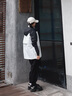 波司登2025新款沖鋒衣鵝絨服女短款三合一防風(fēng)防水保暖外套B250331302 月光白/黑色|8050/8056|80MC XS 155/80A 體重約100斤以內(nèi) 曬單實拍圖
