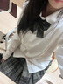 相伊戀人JK制服女2025春夏新款白襯衫百褶裙套裝學(xué)院純欲風(fēng)女裝辣妹短裙 長(cháng)袖基礎款襯衫【單件】 M 碼【適合90-105斤】 曬單實(shí)拍圖