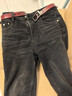 MO&Co.牛仔褲精裁中高腰九分小直筒錐形洗水黑色手磨貓須摩安珂 牛仔黑色 S 26 曬單實(shí)拍圖
