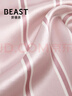 野獸派（THE BEAST）野桃木槿花粉條紋女士22姆米真絲家居服套裝 女士 L  曬單實(shí)拍圖