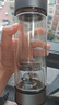 水宜生茶水分離杯鈦杯雙層玻璃杯防燙透明水杯高檔商務(wù)泡茶杯男士便攜 鈦晶版【紳士灰】370ml 曬單實(shí)拍圖