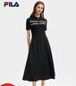FILA 斐樂(lè )官方女裝連衣裙女子2025夏新款潮流休閑修身短袖連身裙 正黑色-BK XL 175/92A/XL 曬單實(shí)拍圖