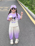 G.DUCKKIDS女童夏裝運(yùn)動套裝2025新款網(wǎng)紅炸街中小兒童庫洛米褲子美樂蒂衣服 紫色庫洛米套裝 120 cm 曬單實拍圖