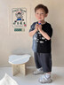 G.duck男童夏季短袖套裝2025新款洋氣兒童薄衣服短褲酷帥寶寶韓版夏裝潮 黑色 90 cm 曬單實(shí)拍圖
