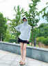 浪莎防曬衣女2025新款防紫外線冰絲涼感夏季超薄透氣戶外舒適寬松帽檐 灰色 UPF50+ XL 建議115-140 曬單實(shí)拍圖