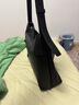 裘真植鞣頭層牛皮羊皮自在hobo包單肩斜挎大容量通勤包包女 黑色-大號(牛皮） 大包 曬單實(shí)拍圖