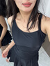 水立方泳衣女連體裙式游泳衣防曬速干收腰顯瘦沙灘度假泡溫泉 黑色  M  曬單實拍圖