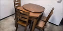 愛(ài)妙麗實(shí)木餐桌椅組合方圓兩用吃飯桌子折疊飯桌家用餐桌餐椅可伸縮折疊 胡桃色-方圓兩用實(shí)木餐桌 1.2米 餐桌+4椅（靠背椅） 曬單實(shí)拍圖