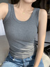 俞兆林背心女吊帶美背內(nèi)搭外穿白色螺紋彈力運(yùn)動(dòng)打底衫無(wú)袖t恤上衣 曬單實(shí)拍圖